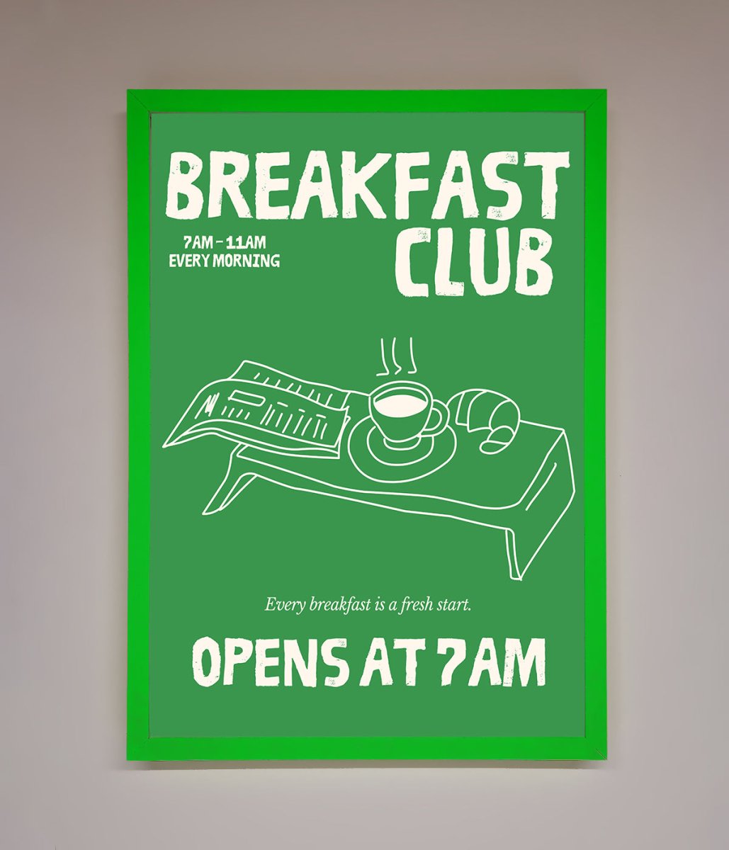 Green Breakfast Club Framed Wall Art
