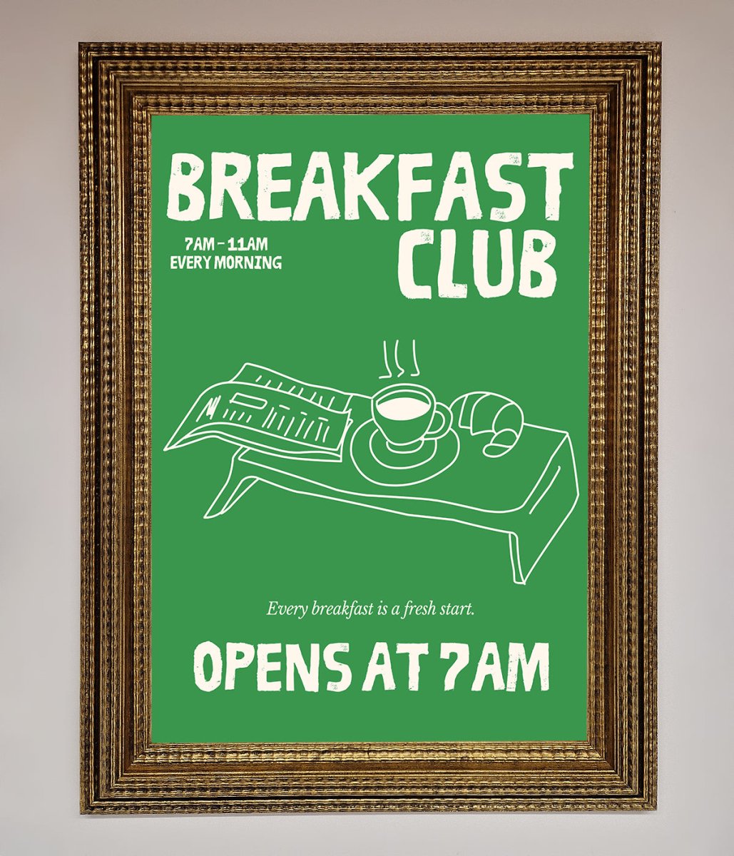 Green Breakfast Club Framed Wall Art