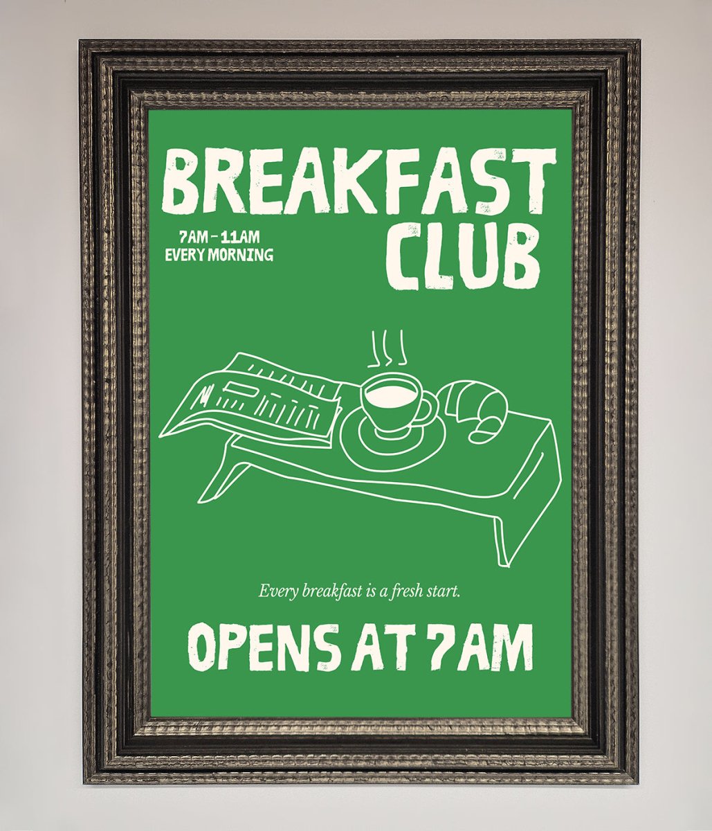 Green Breakfast Club Framed Wall Art