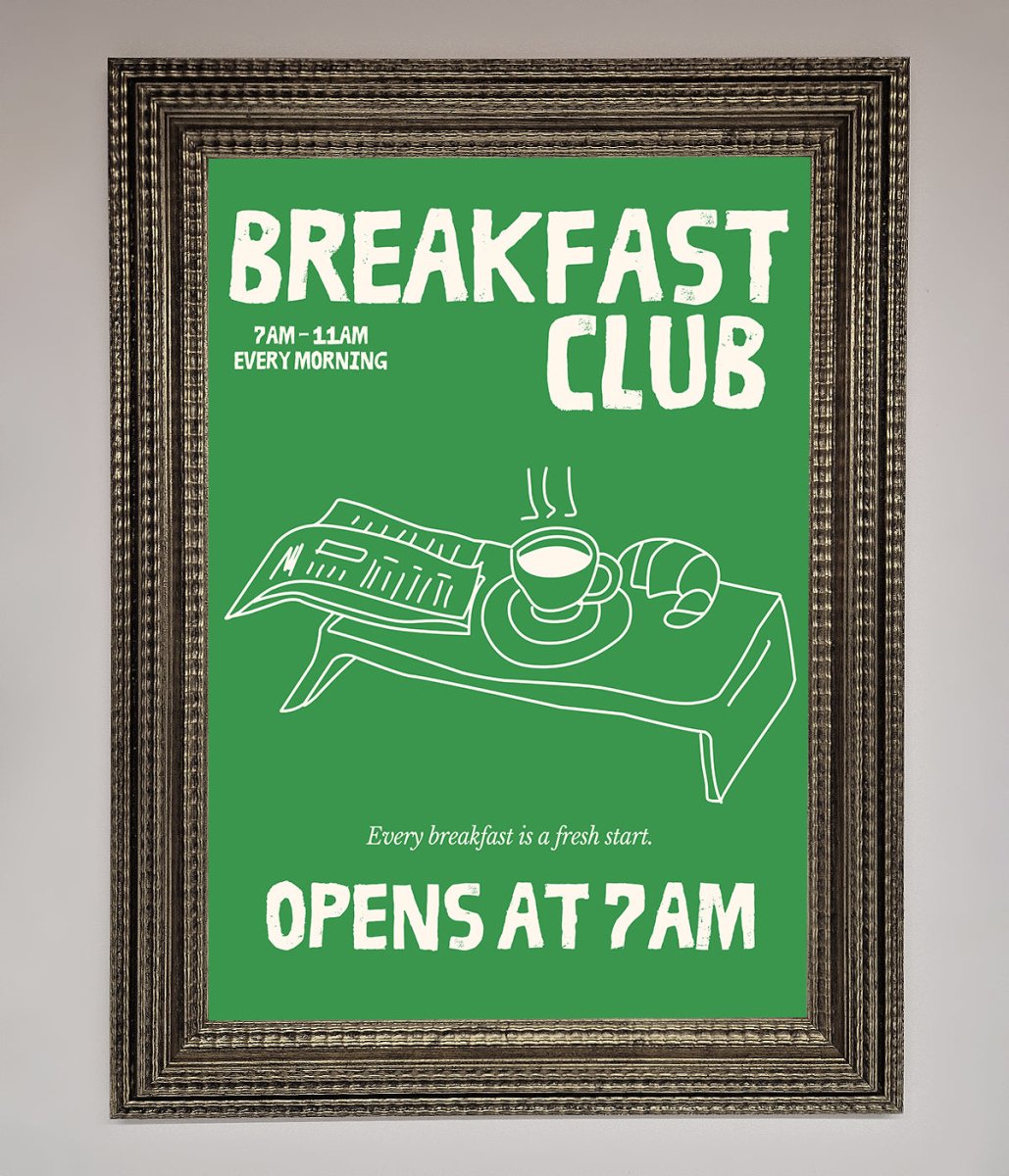 Green Breakfast Club Framed Wall Art