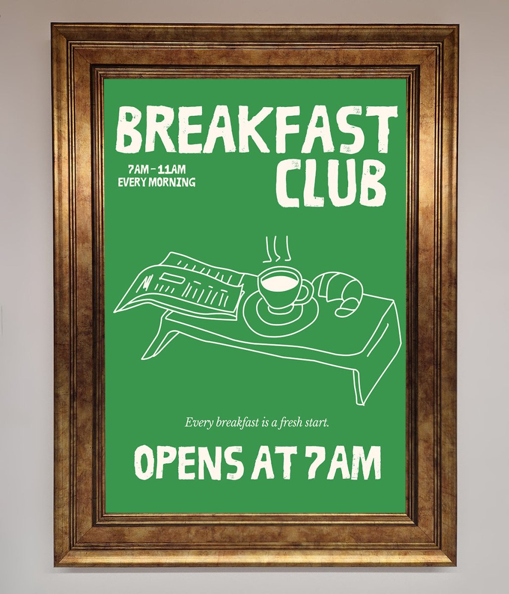 Green Breakfast Club Framed Wall Art