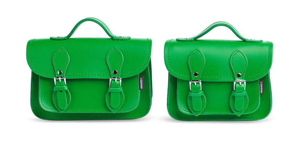 Handmade Leather Micro Satchel in Green