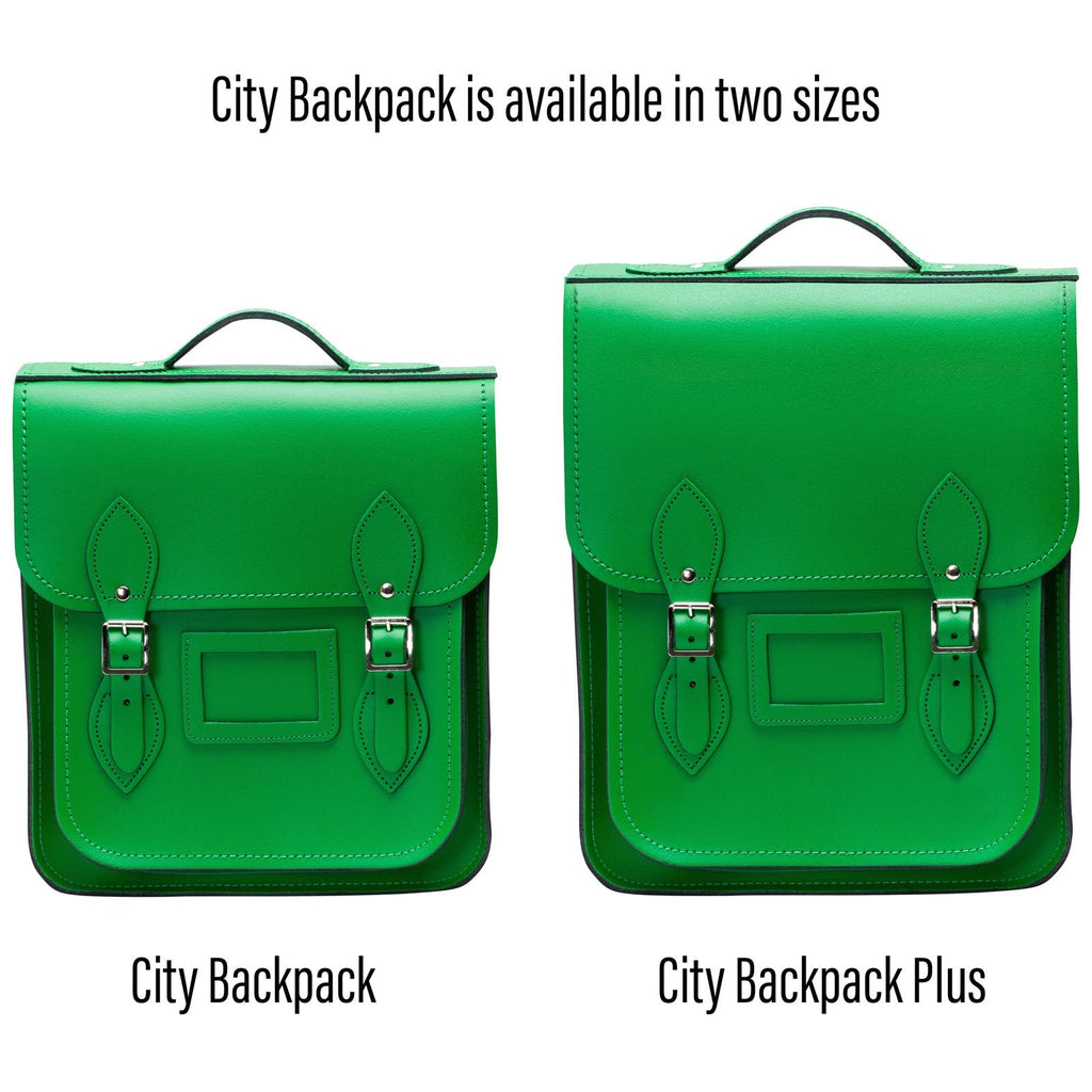 Handmade Leather City Backpack in Green