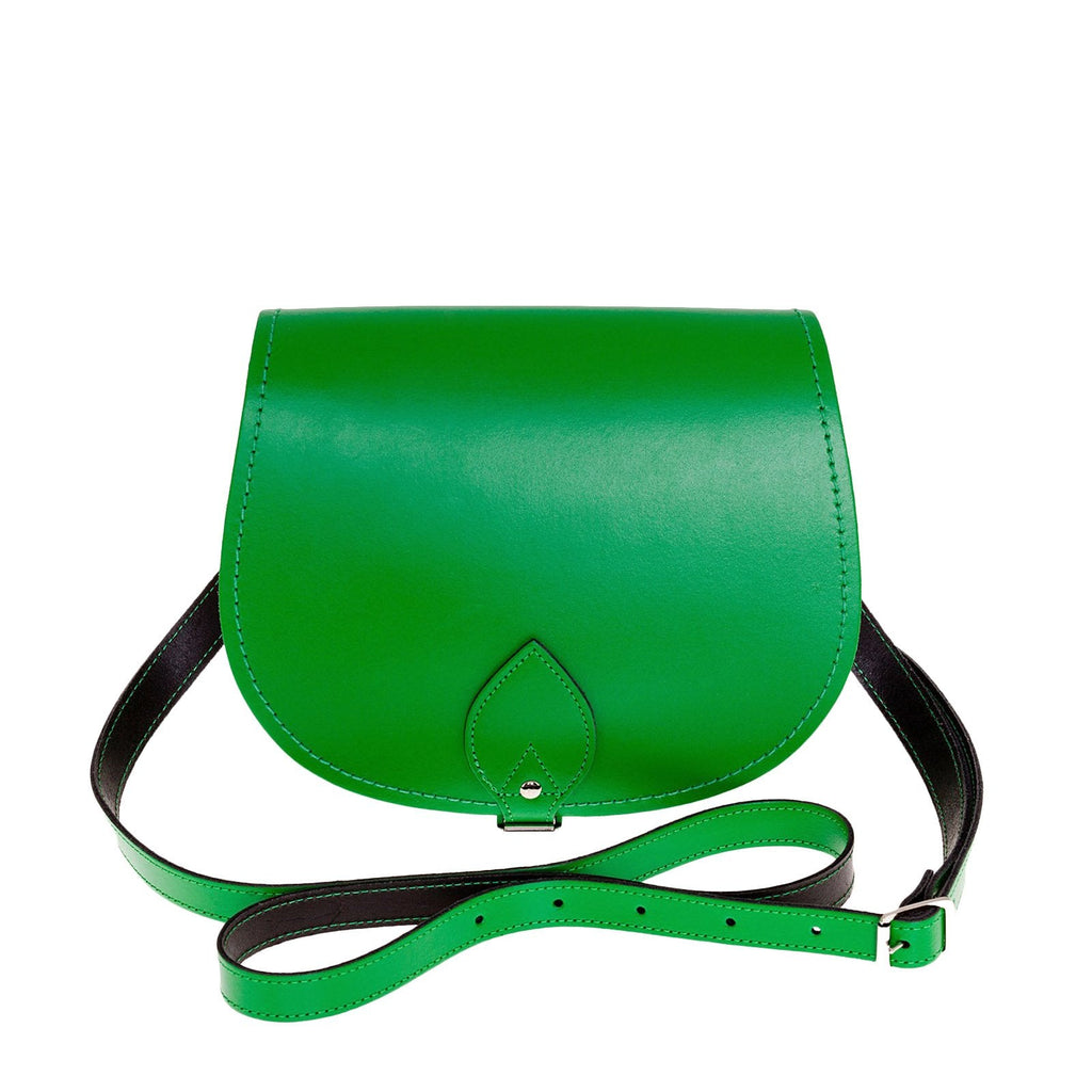 Handmade Leather Saddle Bag in Green