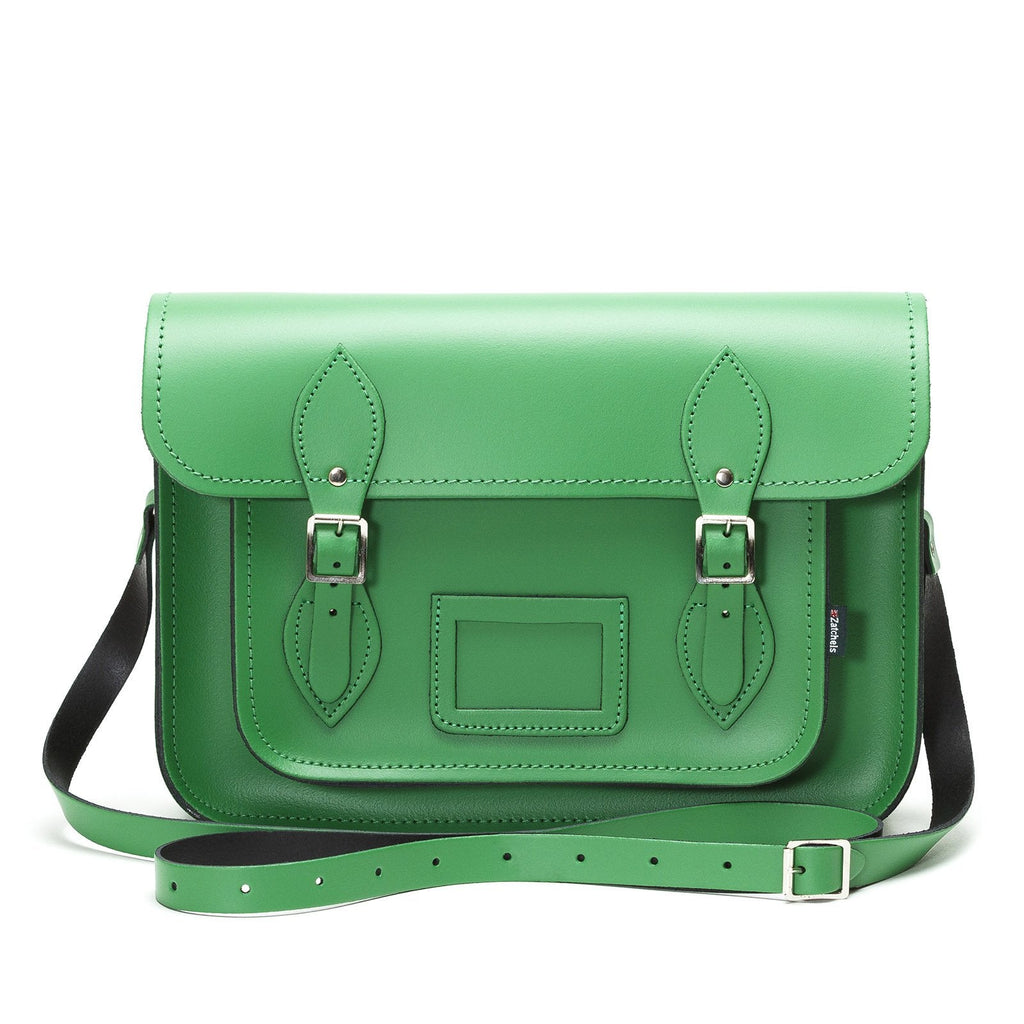 Handmade Leather Satchel in Green