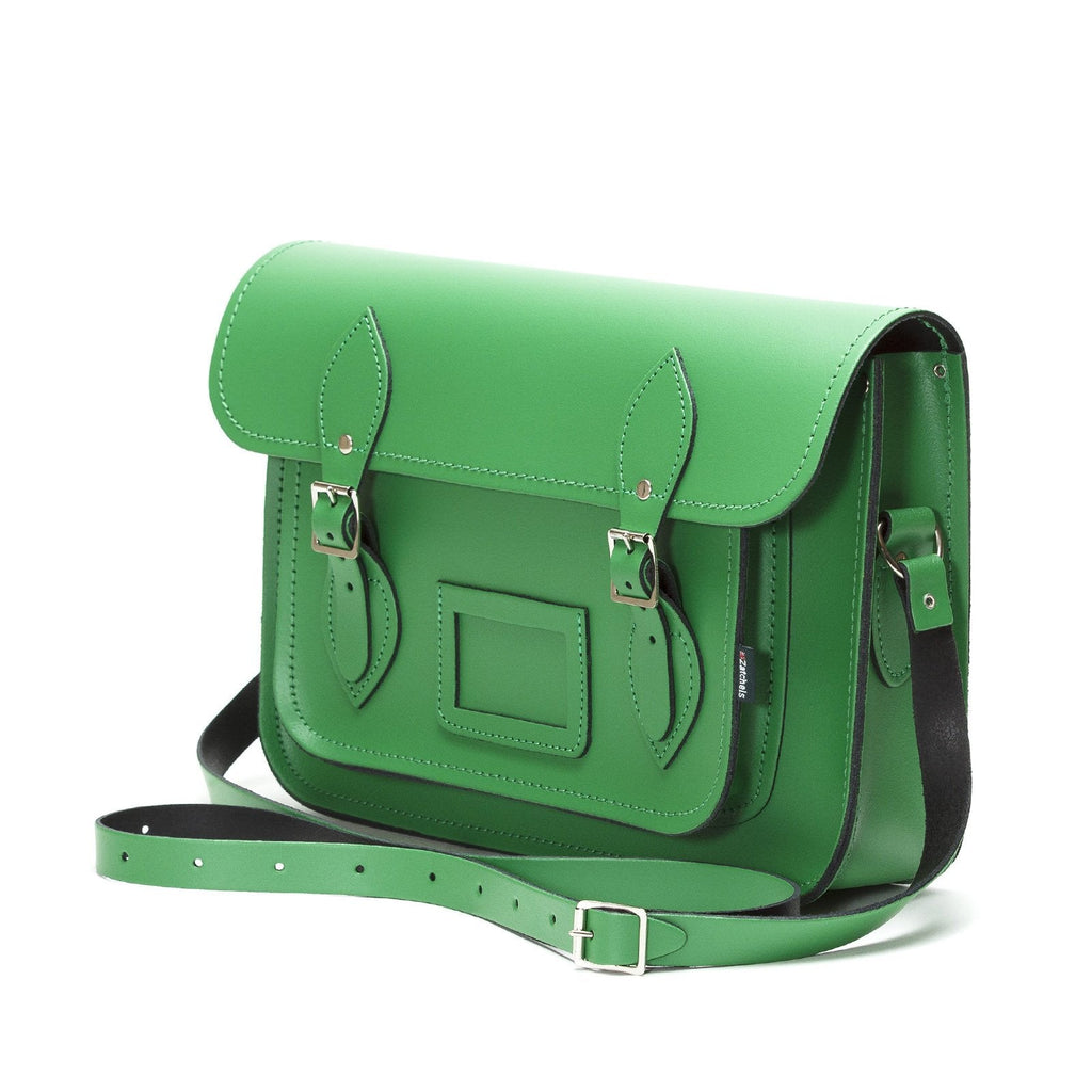 Handmade Leather Satchel in Green