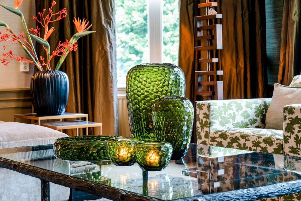 Olive Green Candleholder, 10cm Height