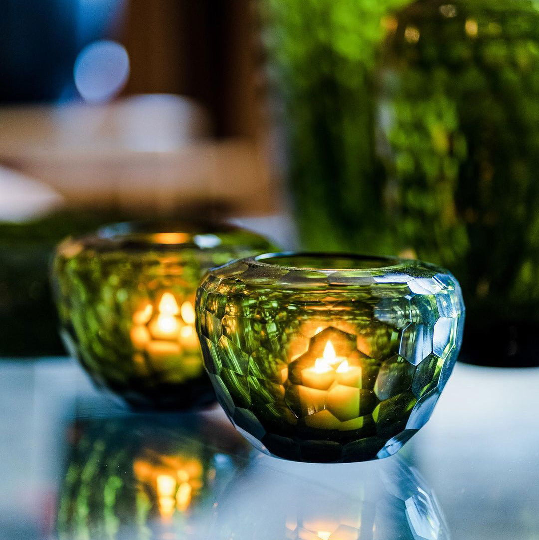 Olive Green Candleholder, 10cm Height