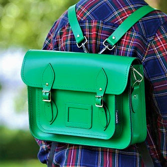Handmade Leather Satchel in Green