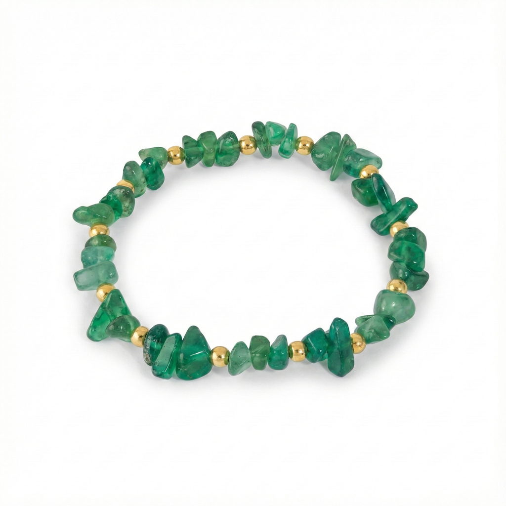 Green Agate Gemstone Bracelet with Sterling Silver