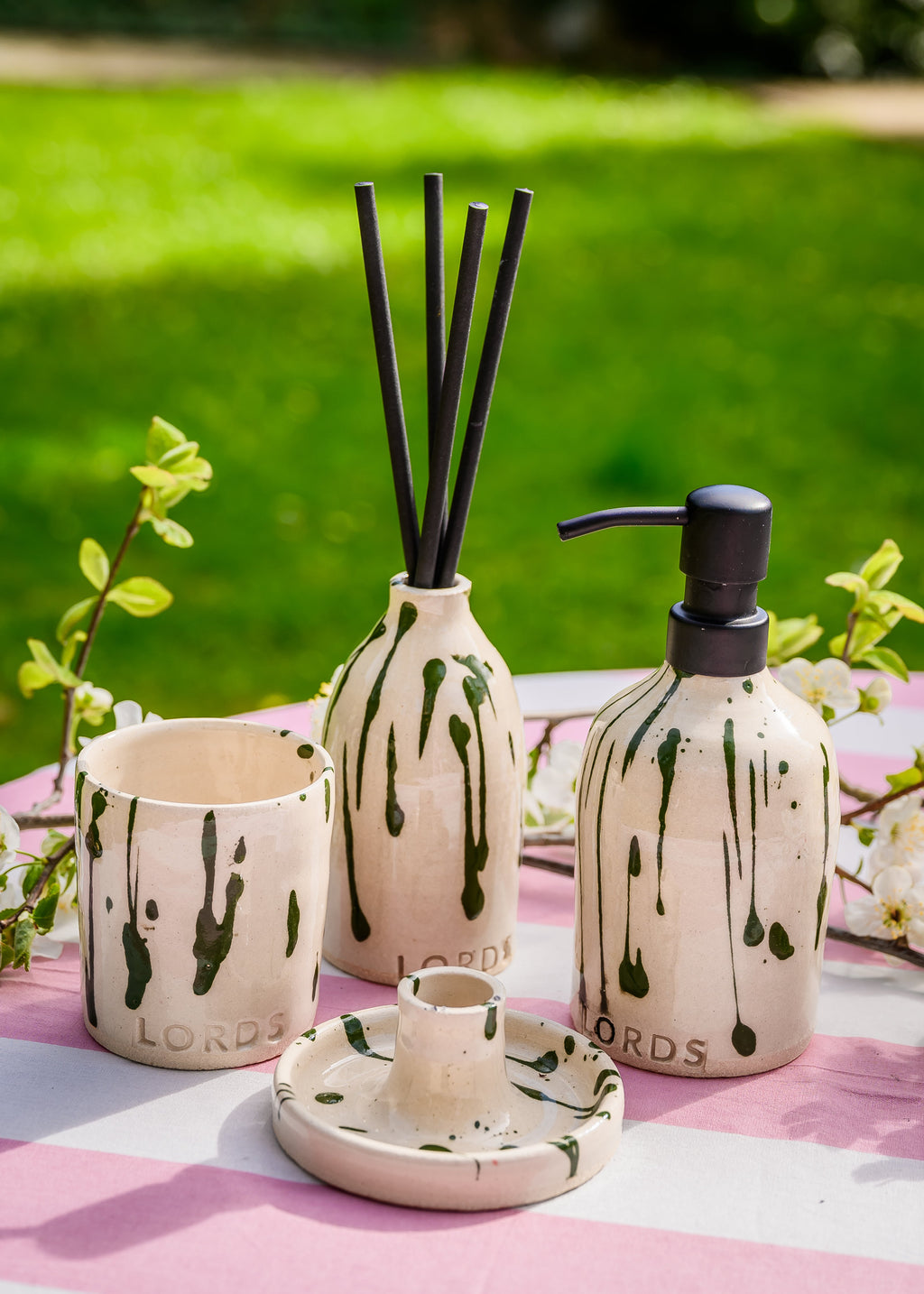 Handmade Ceramic Candle Holders with Drip Tray