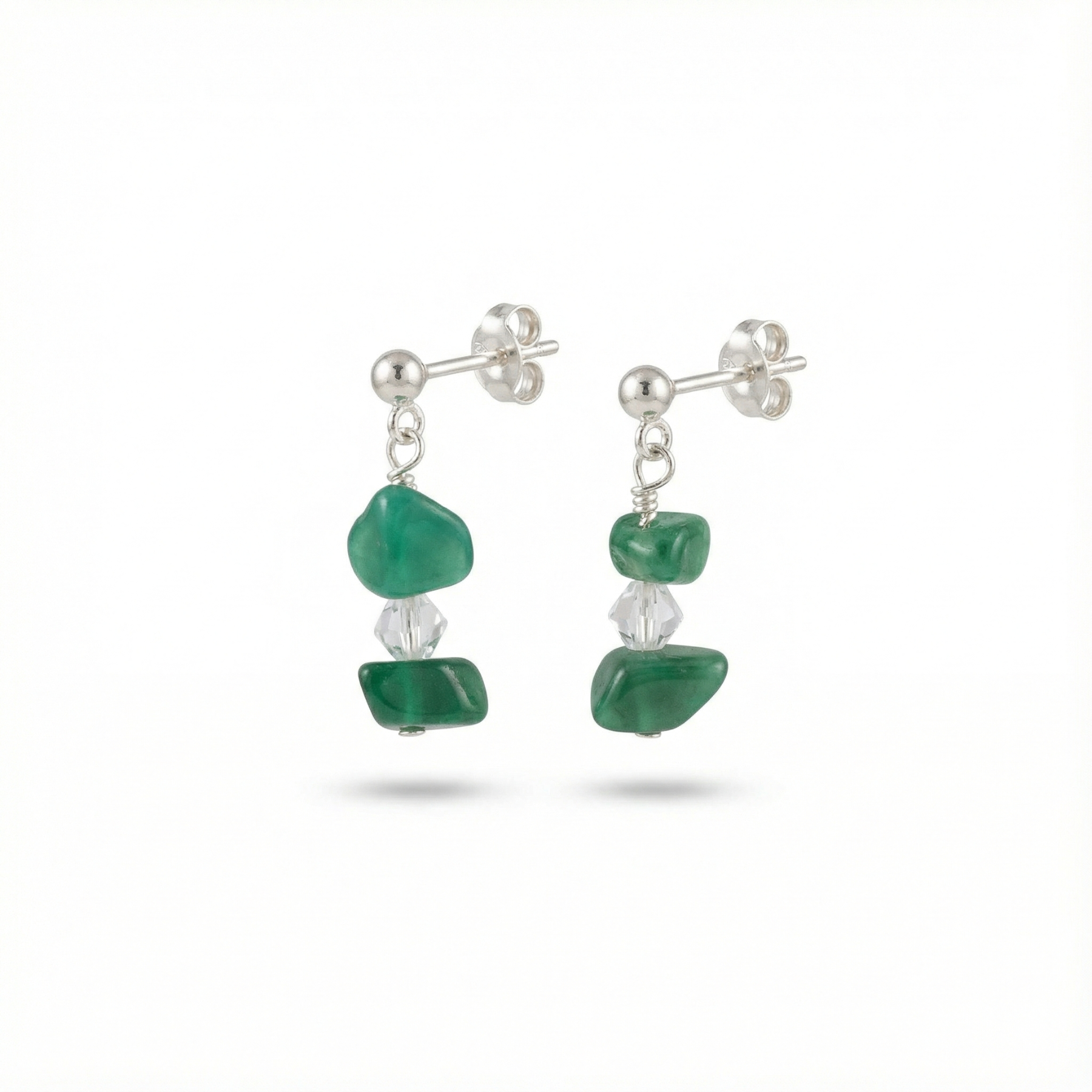 Green Agate Drop Earrings in Sterling Silver or Gold Filled