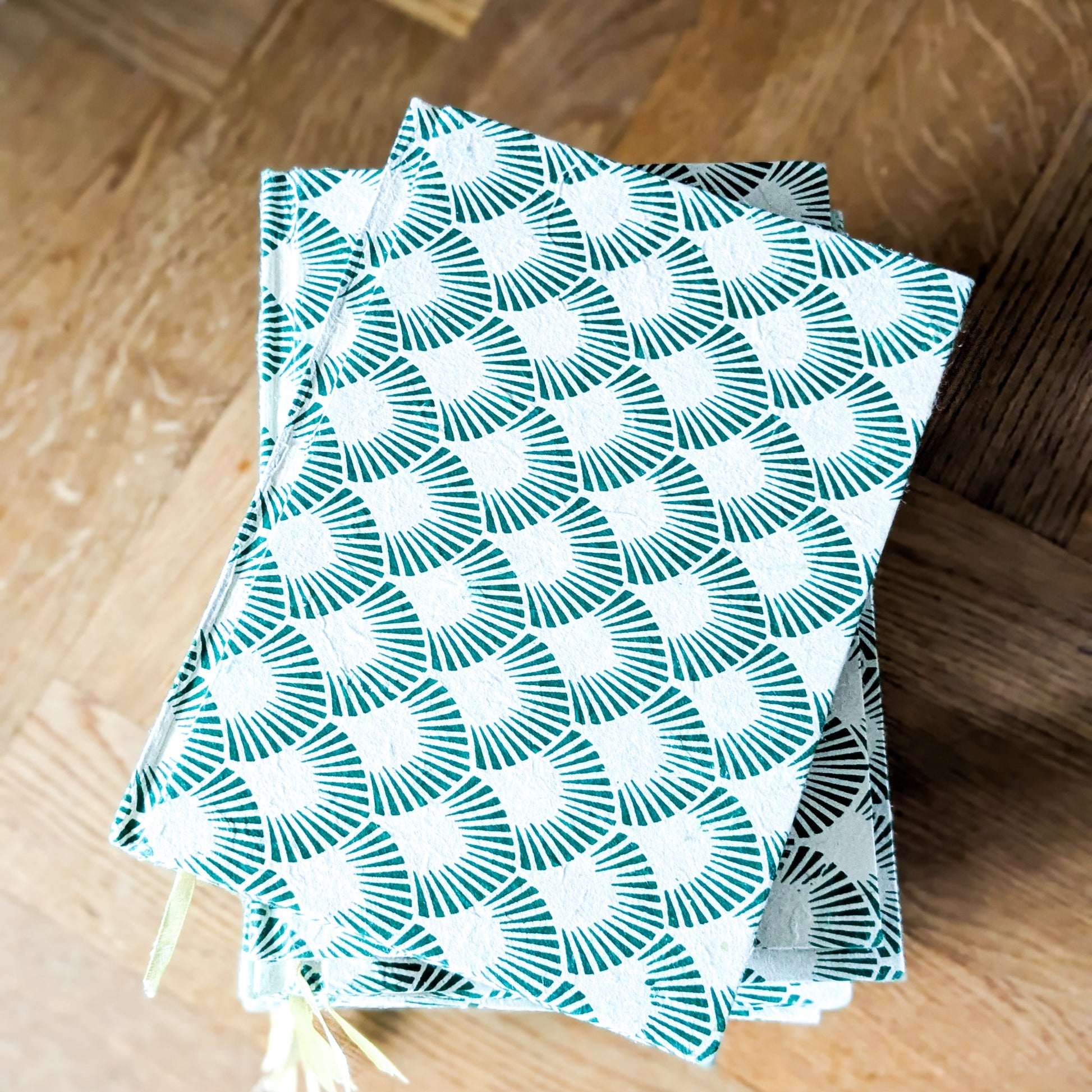 Recycled Paper Notebook A5 with Hardcover and Ribbon Bookmark