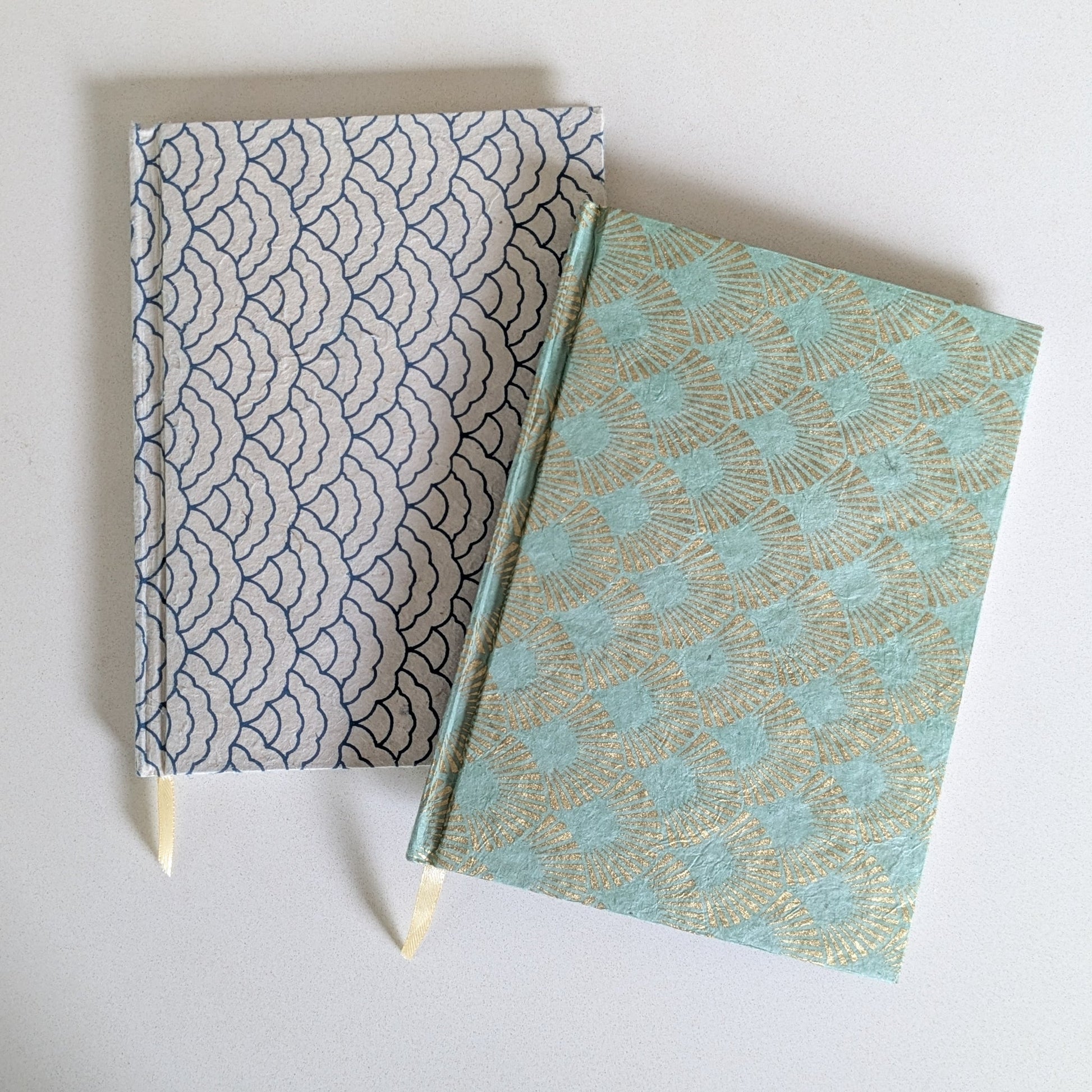 Recycled Paper Notebook A5 with Hardcover and Ribbon Bookmark