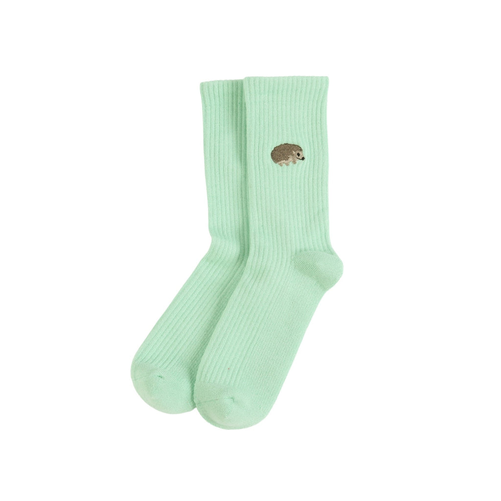 Save the Hedgehog Ribbed Bamboo Socks in Green