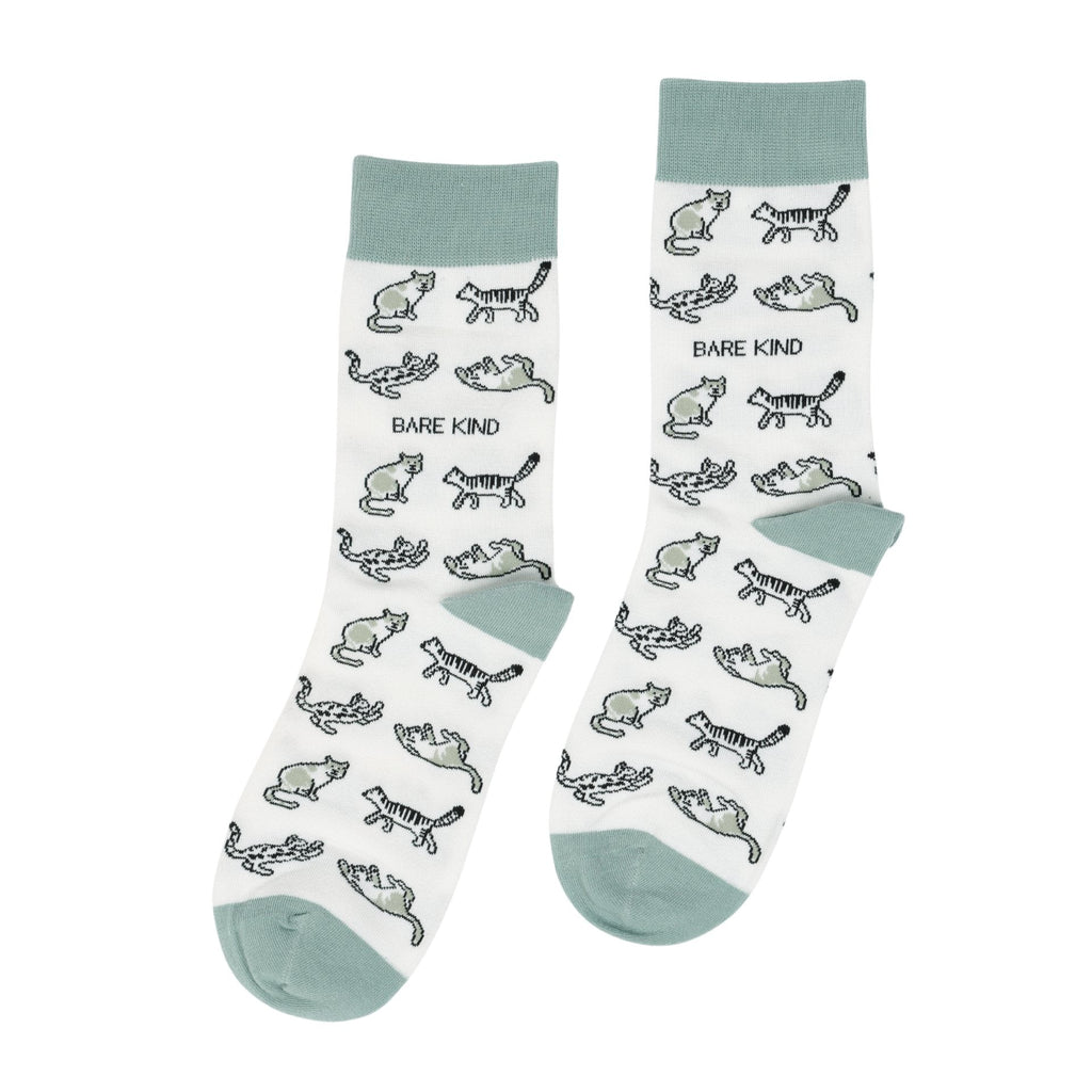 Green Bamboo Cat Socks