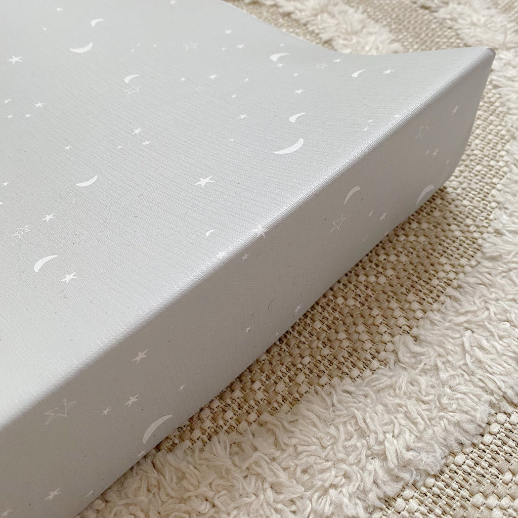 Anti-Roll Wedge Changing Mat - Grey Stars