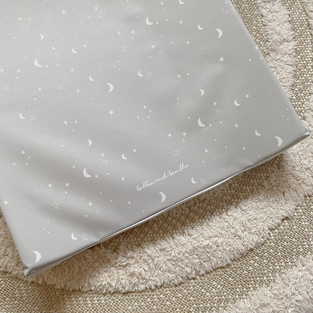 Anti-Roll Wedge Changing Mat - Grey Stars