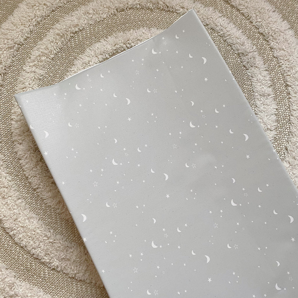 Anti-Roll Wedge Changing Mat - Grey Stars