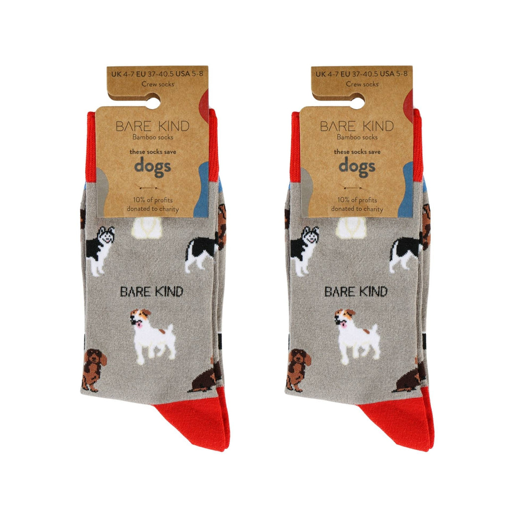 Grey Dog Bamboo Sock Pair