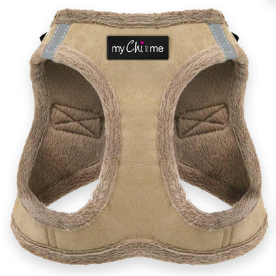 Step In Soft Touch Suede Faux Fur Lined Puppy and Small Dog Harness Caramel