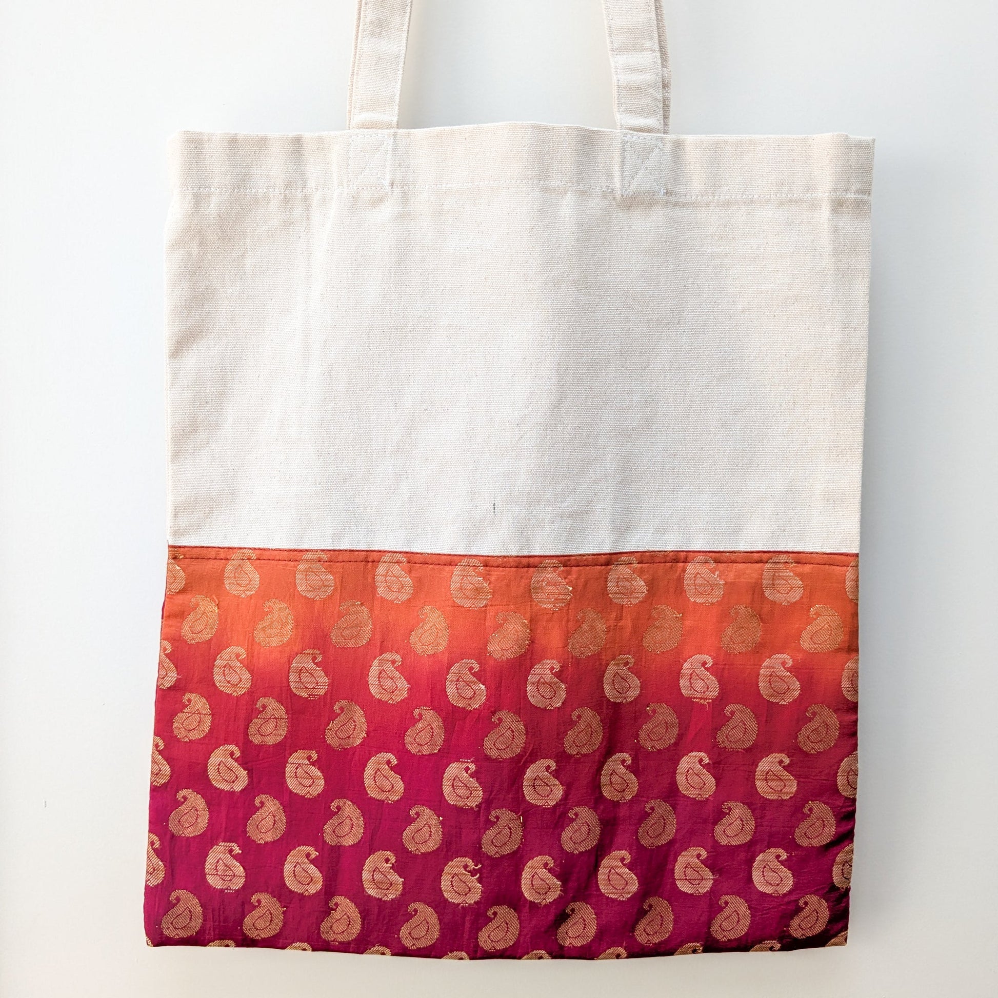 Upcycled Sari Cotton Tote Bag, Handmade in India