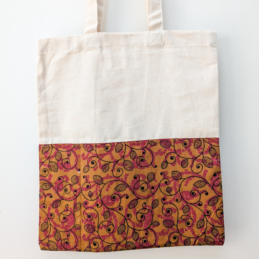 Upcycled Sari Cotton Tote Bag, Handmade in India