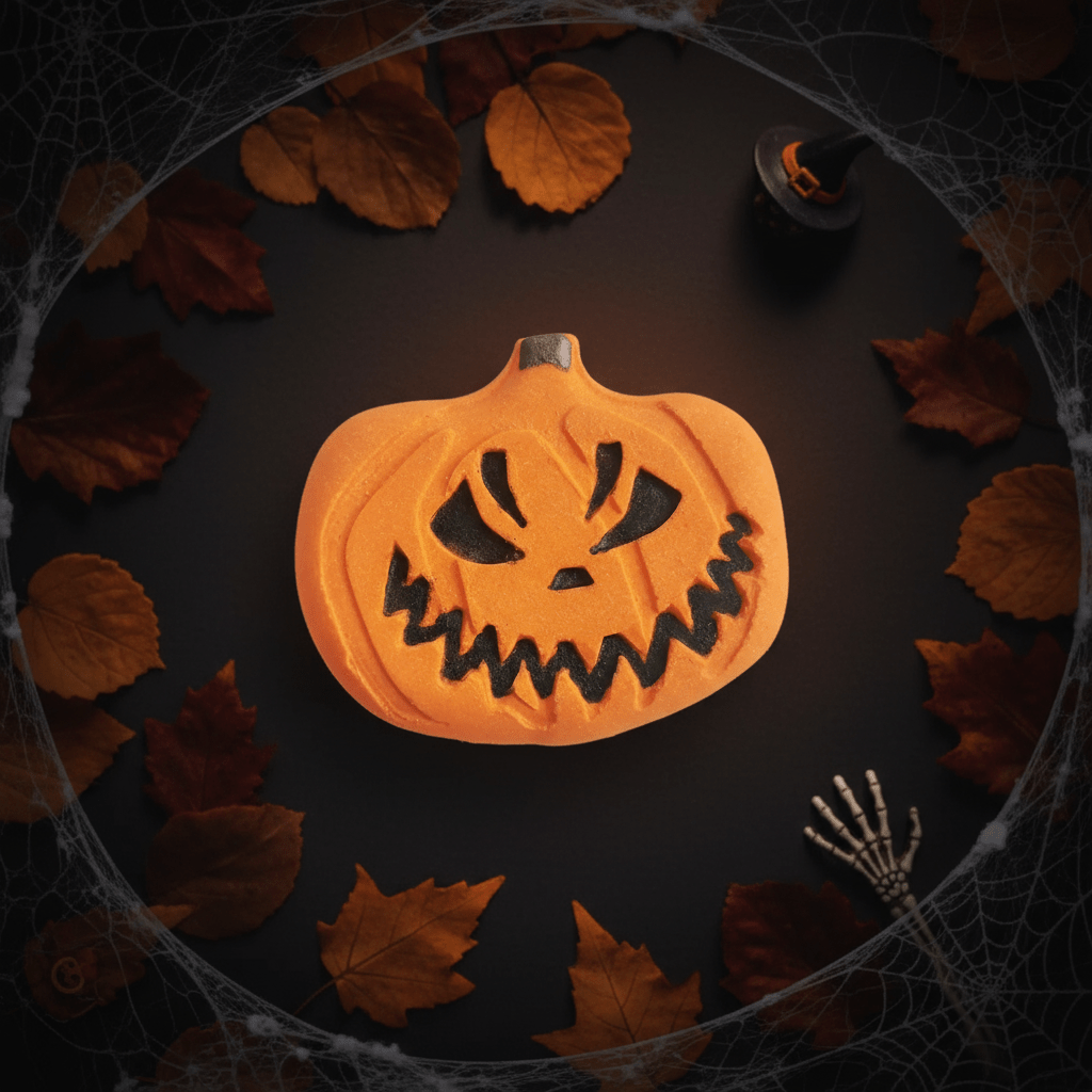 Bleeding Pumpkin Bath Bomb with Toffee Apple Fragrance