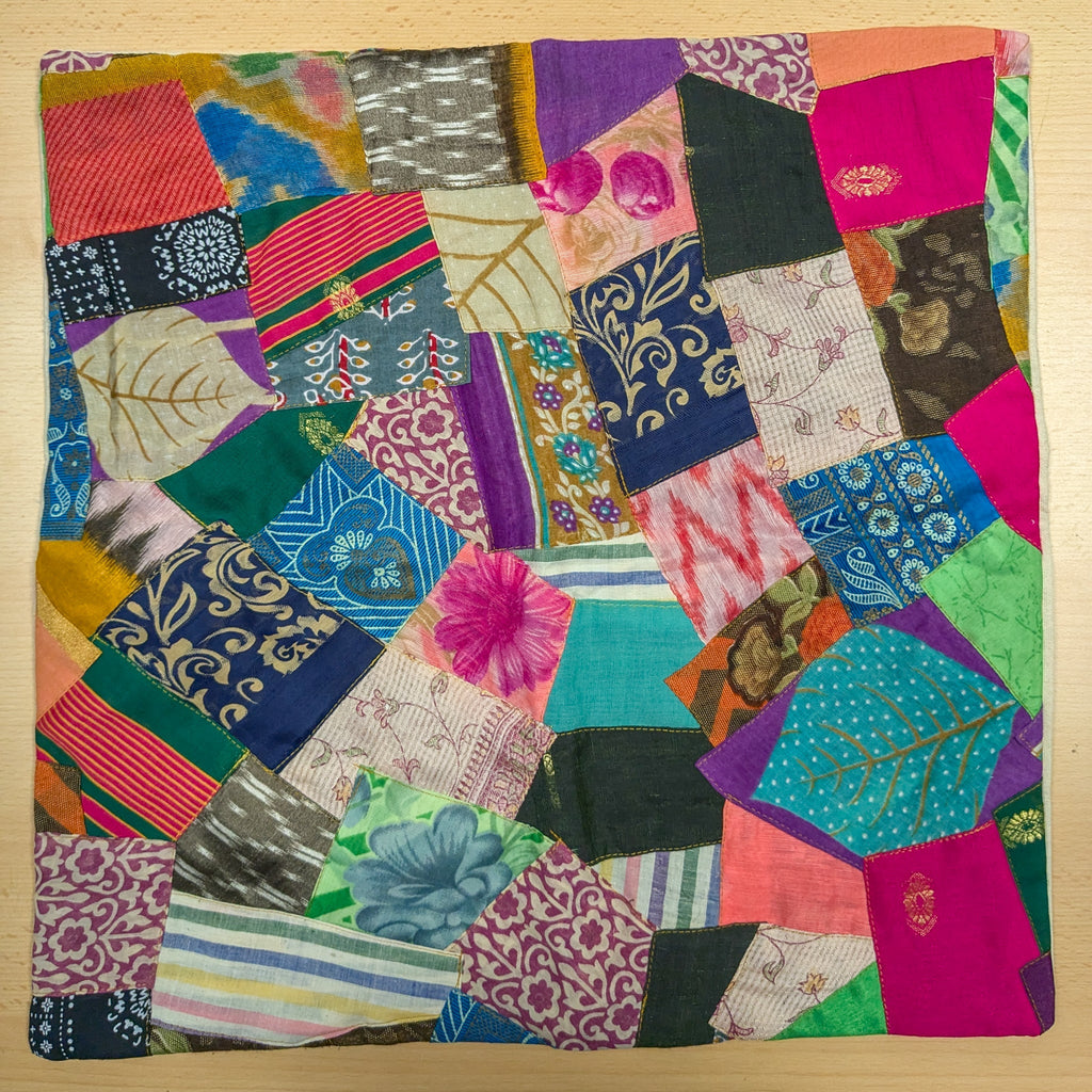 Handmade Patchwork Sari Cushion Cover 45cm