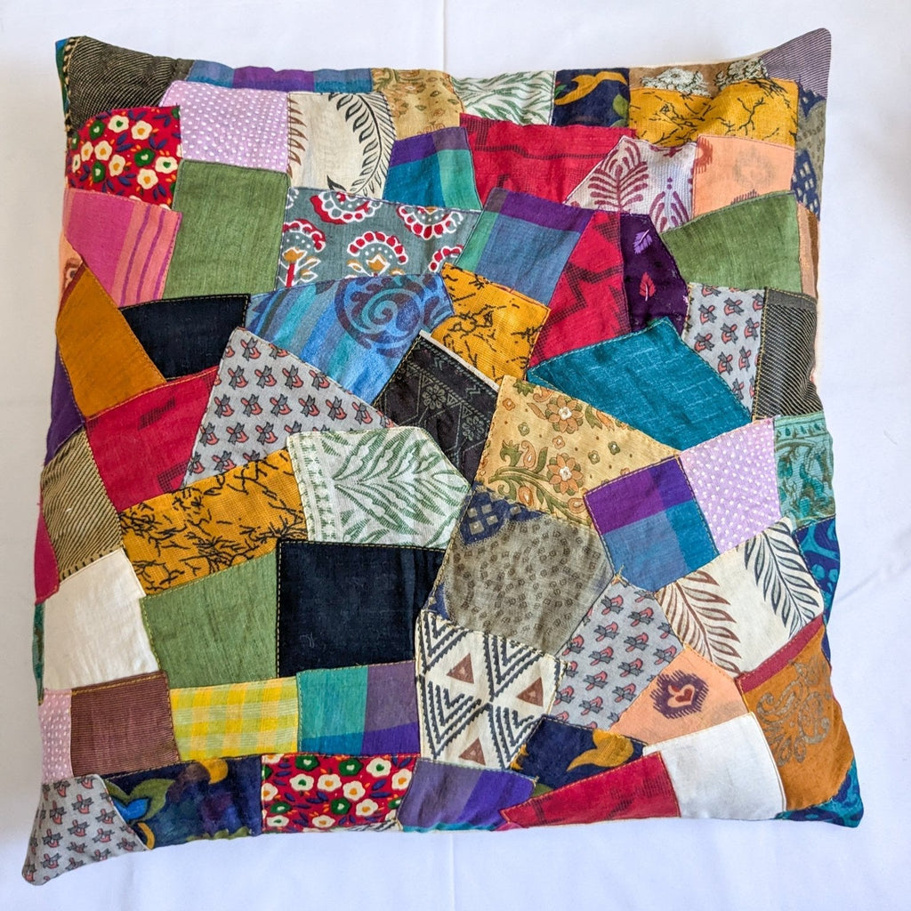 Handmade Patchwork Sari Cushion Cover 45cm