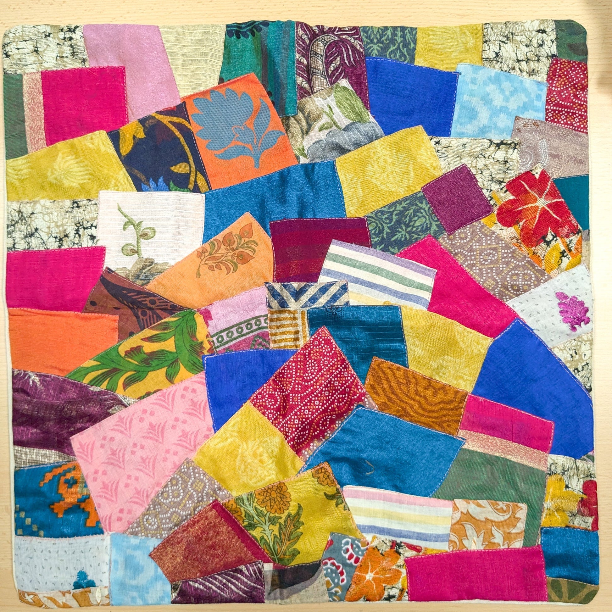 Handmade Patchwork Sari Cushion Cover 45cm