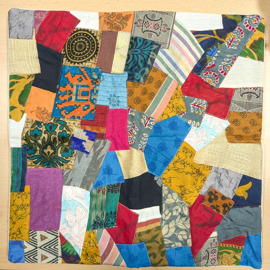 Handmade Patchwork Sari Cushion Cover 45cm