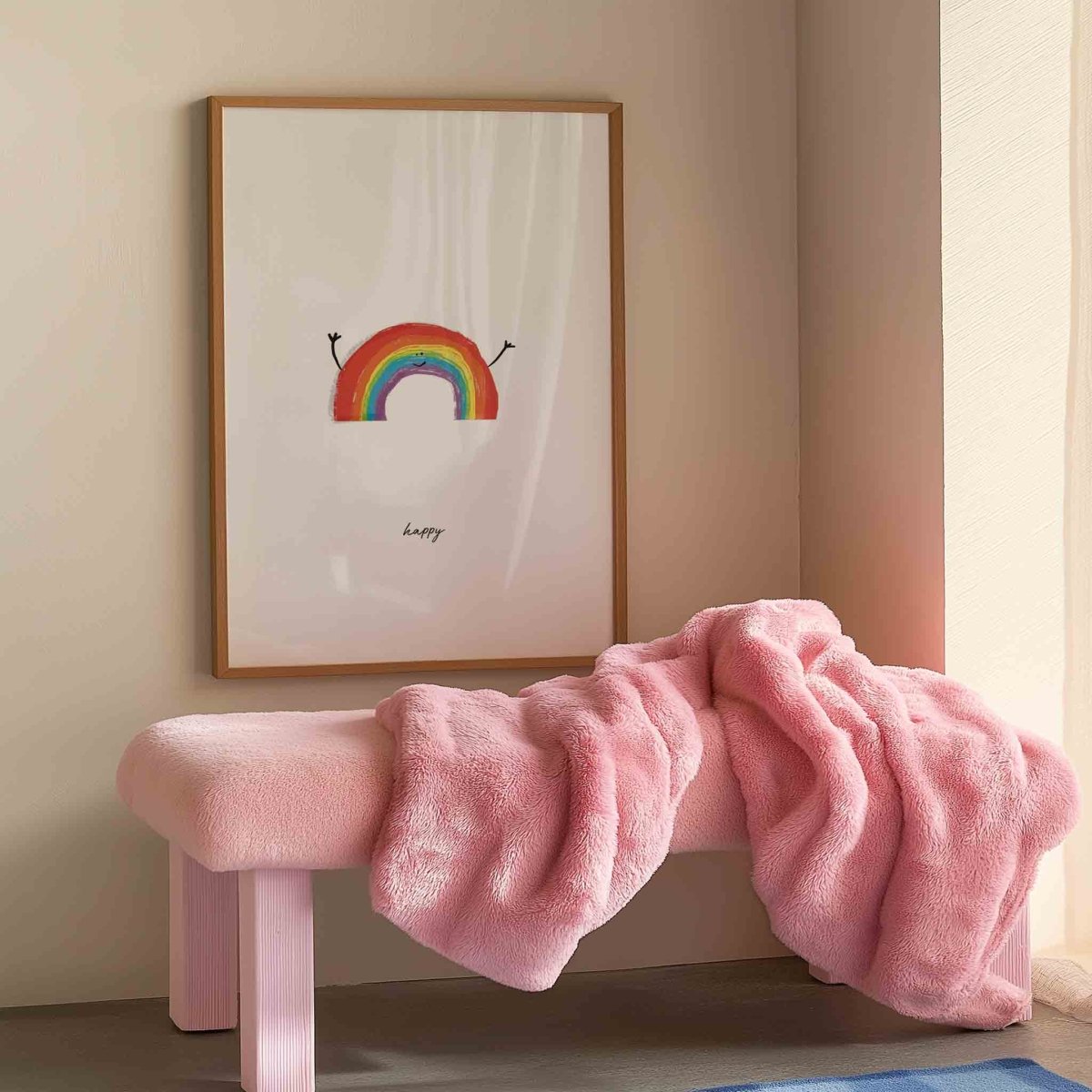 Happy Rainbow Wall Art Print for Children's Rooms