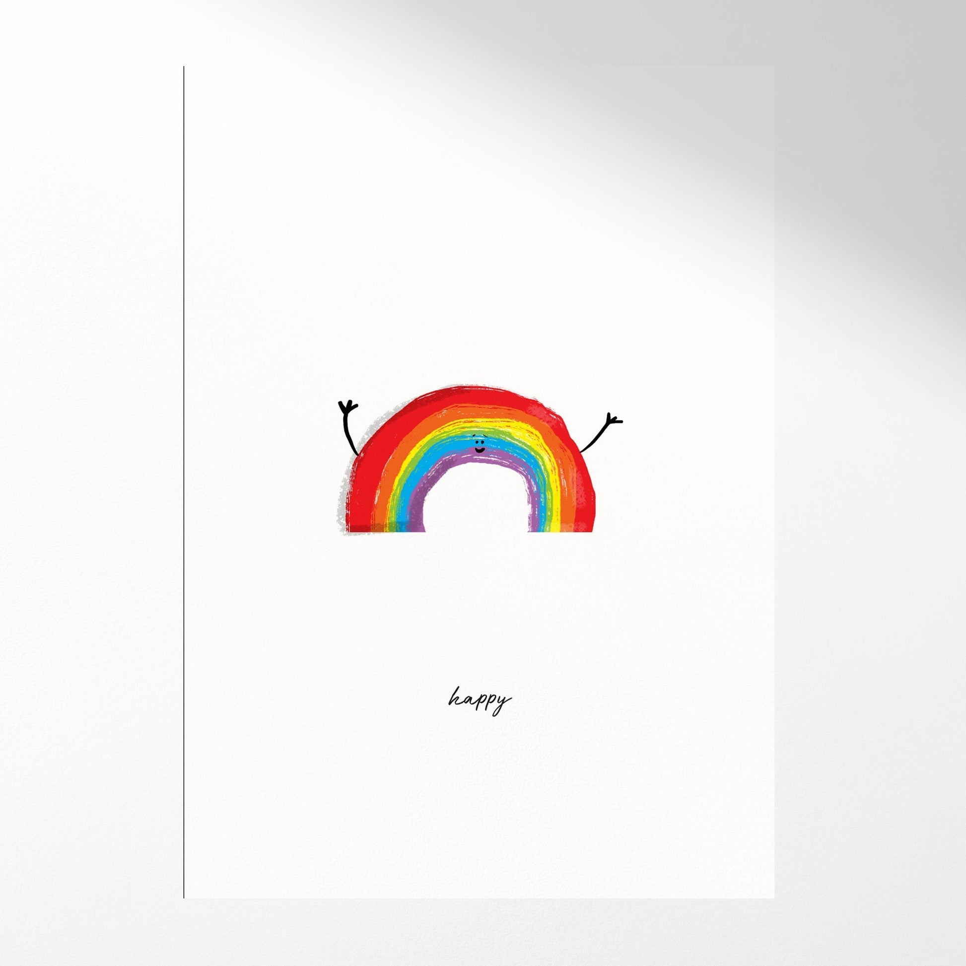 Happy Rainbow Wall Art Print for Children's Rooms
