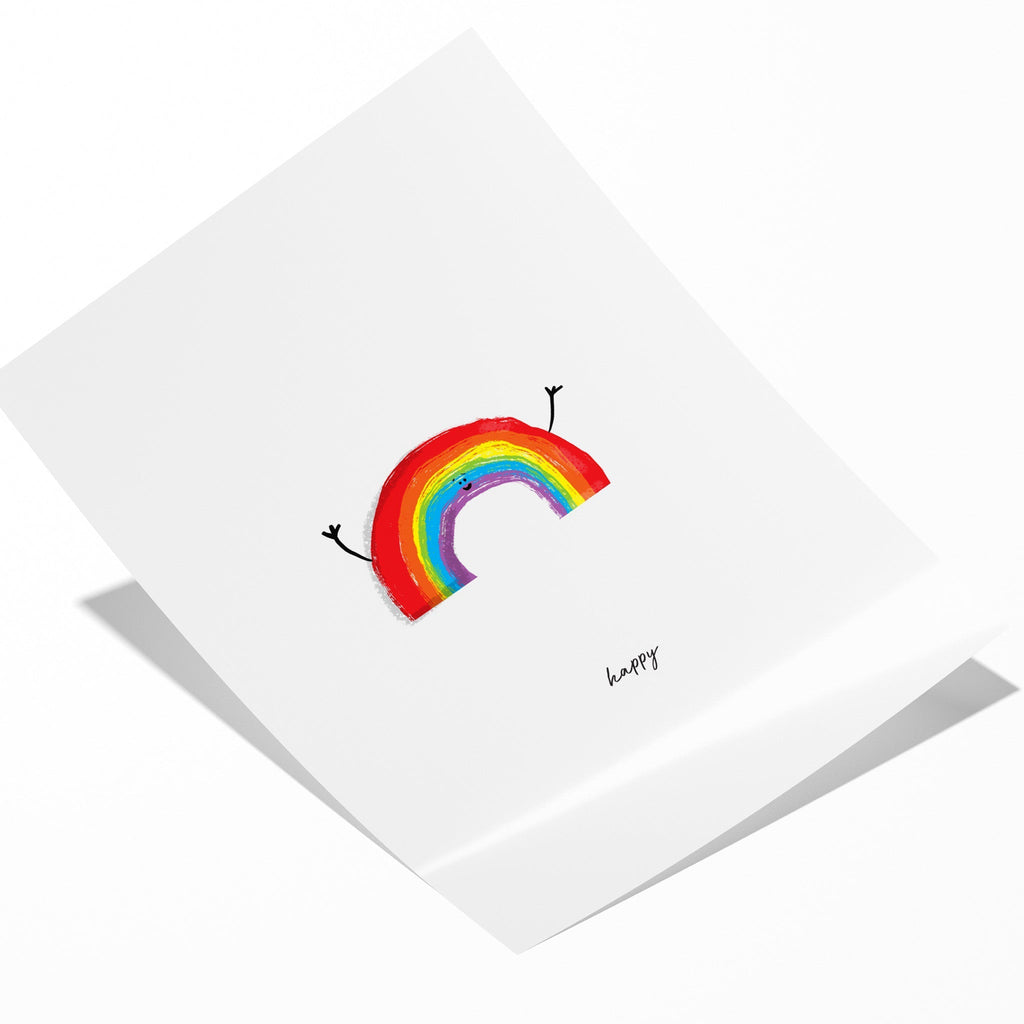 Happy Rainbow Wall Art Print for Children's Rooms