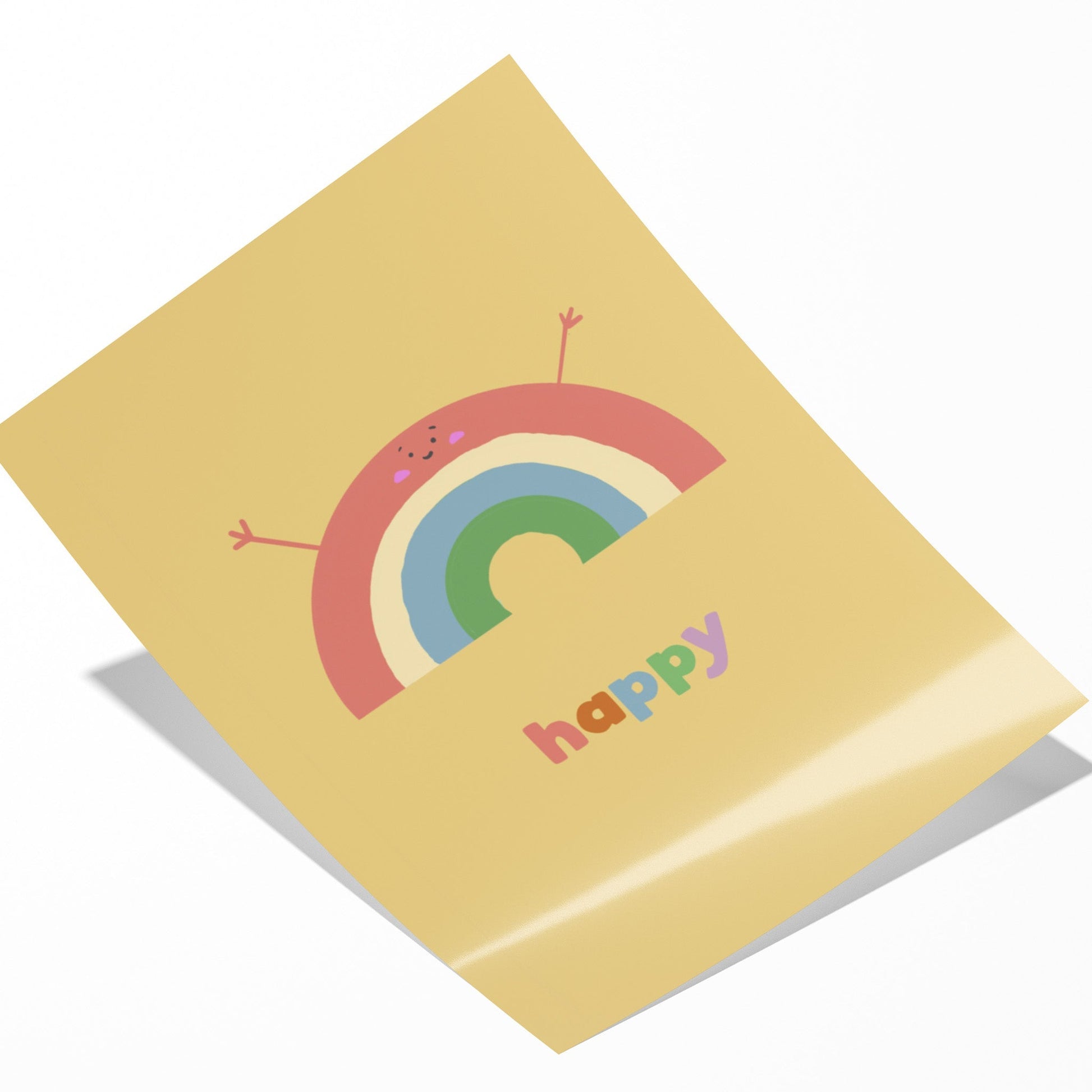 Happy Rainbow Wall Art Print for Nurseries and Kids Bedrooms