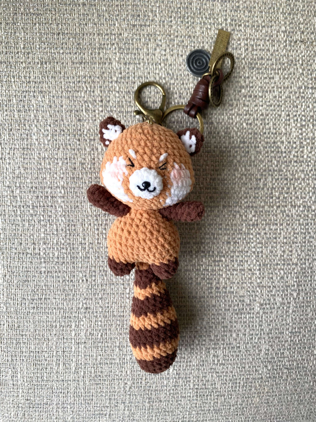 Handmade Crochet Red Panda Bag Charms and Keychains