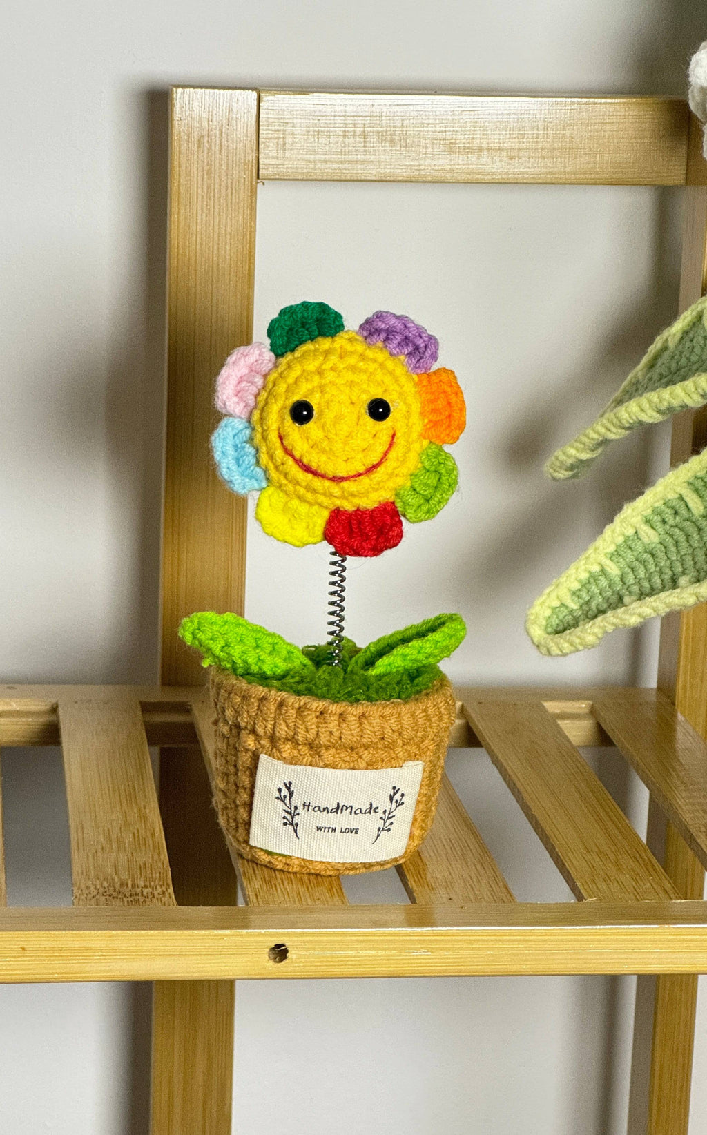 Handcrafted Crocheted Sunflower Plant in Decorative Pot