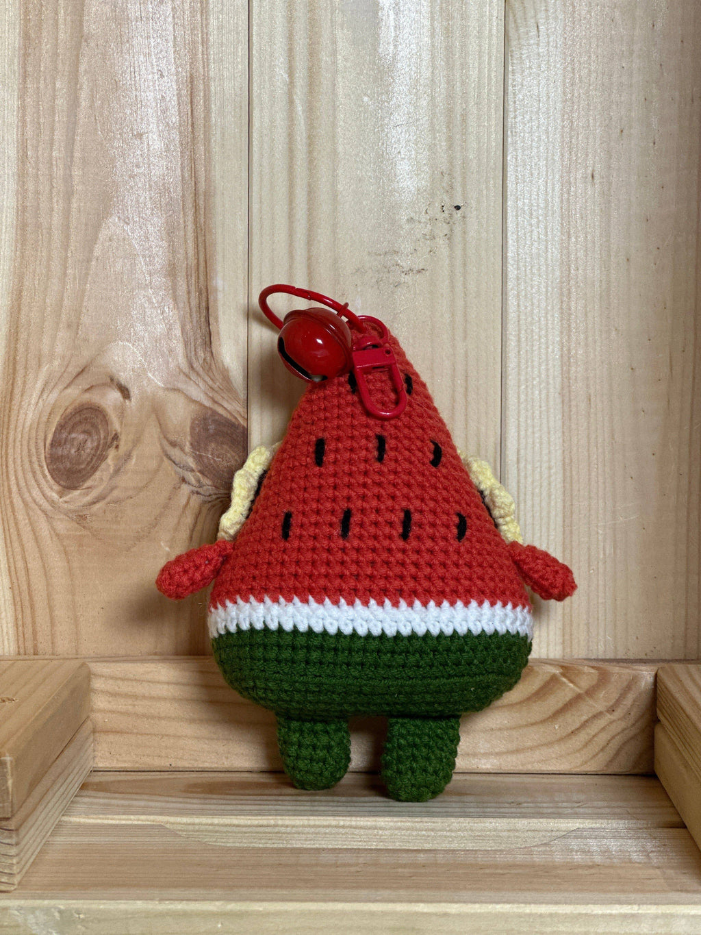 Crocheted Watermelon Slice Keyring