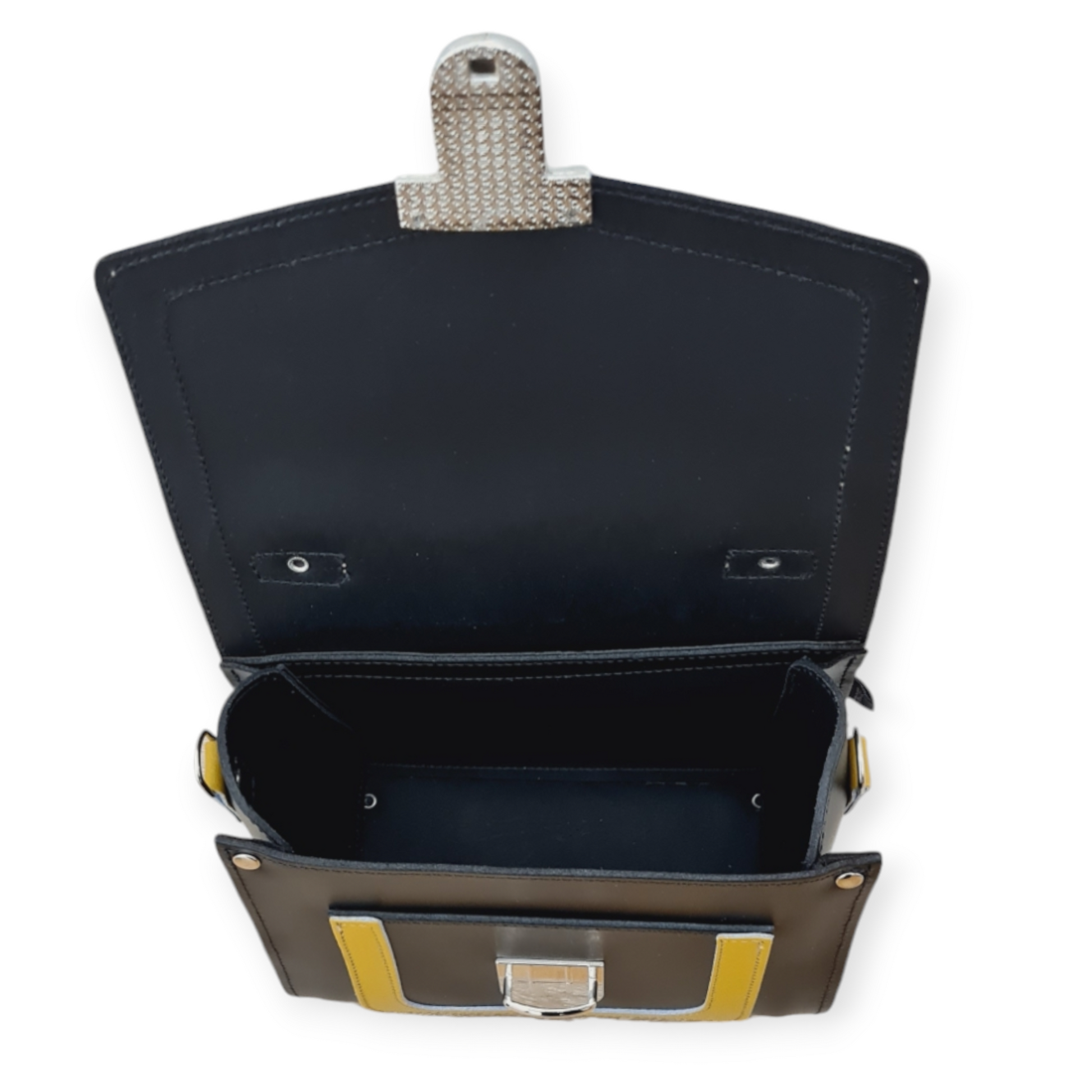 Handmade Leather Sugarcube Plus Handbag in Ochre