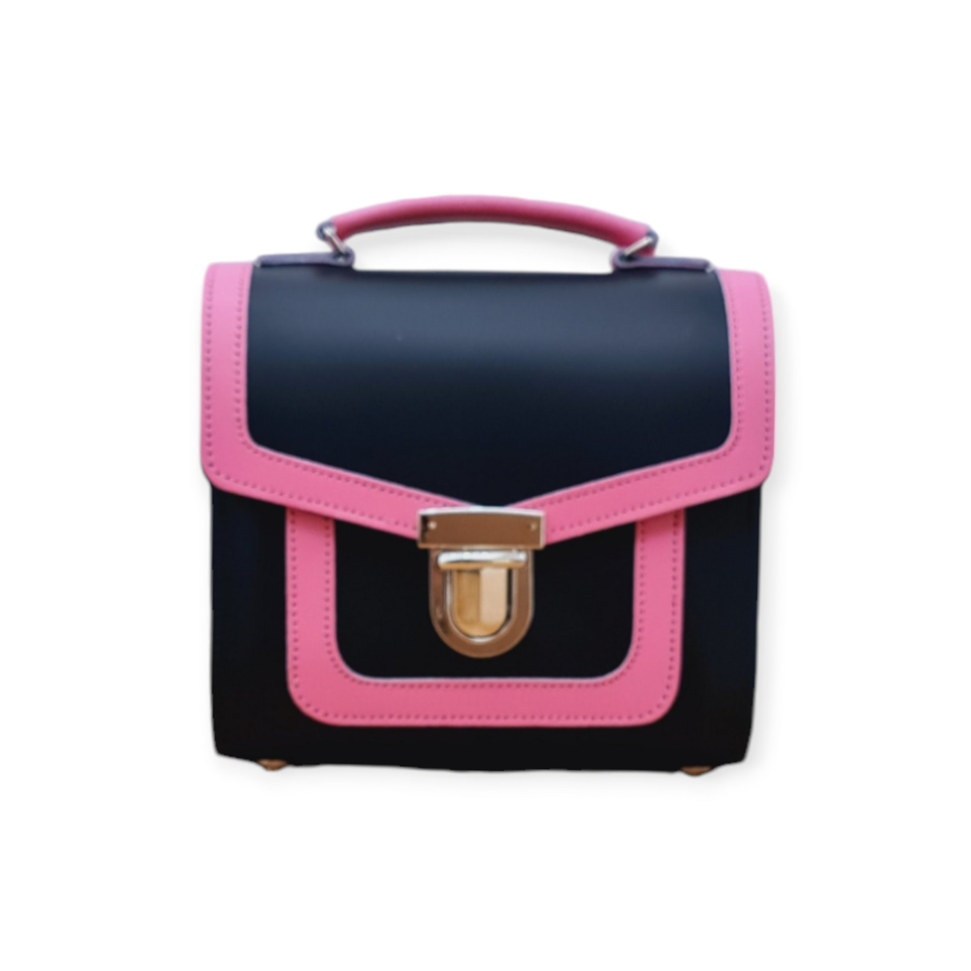 Handmade Leather Sugarcube Plus Handbag in Hot Fuchsia Pink