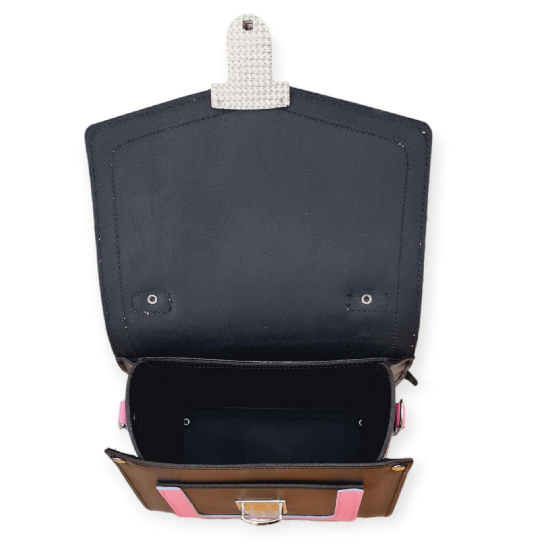 Handmade Leather Sugarcube Plus Handbag in Hot Fuchsia Pink