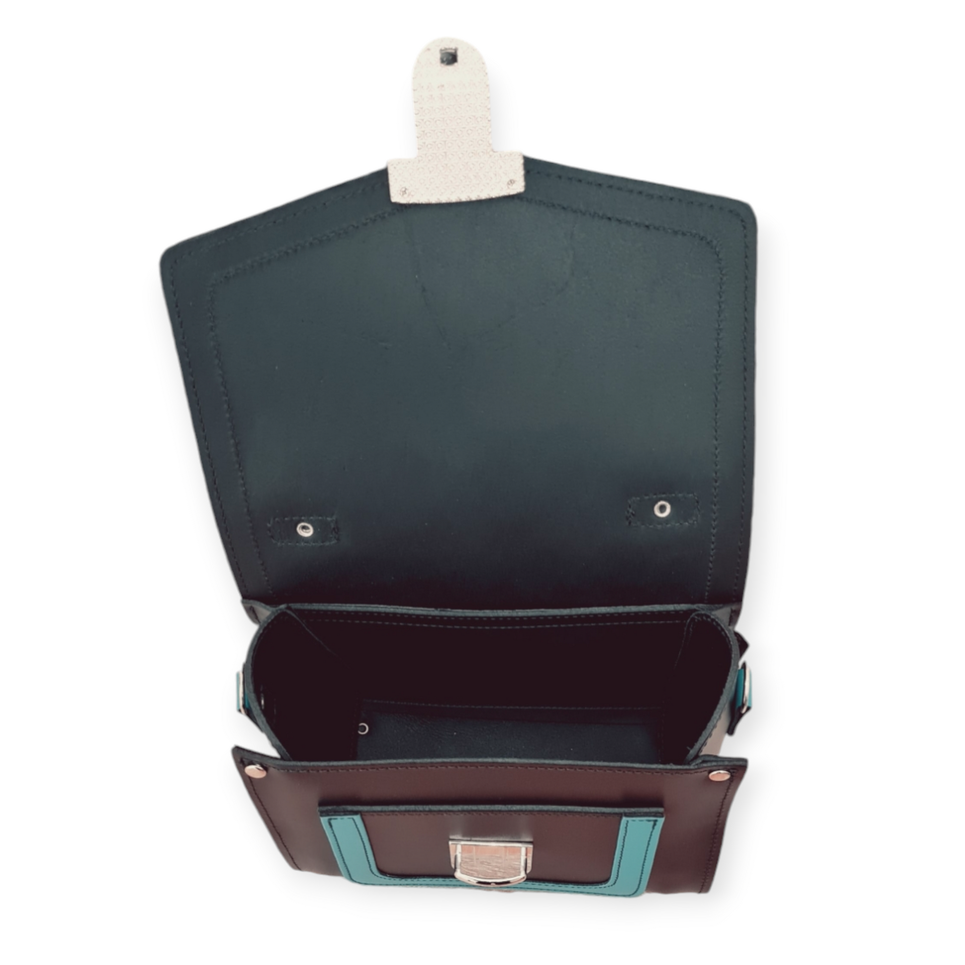 Handmade Leather Sugarcube Plus Handbag in Teal