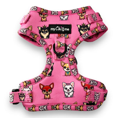 Signature Pink Chihuahua Print Small Dog Harness