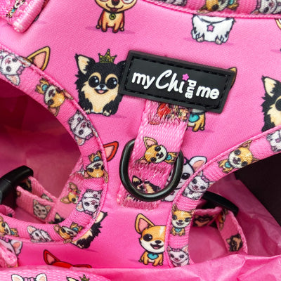Signature Pink Chihuahua Print Small Dog Harness