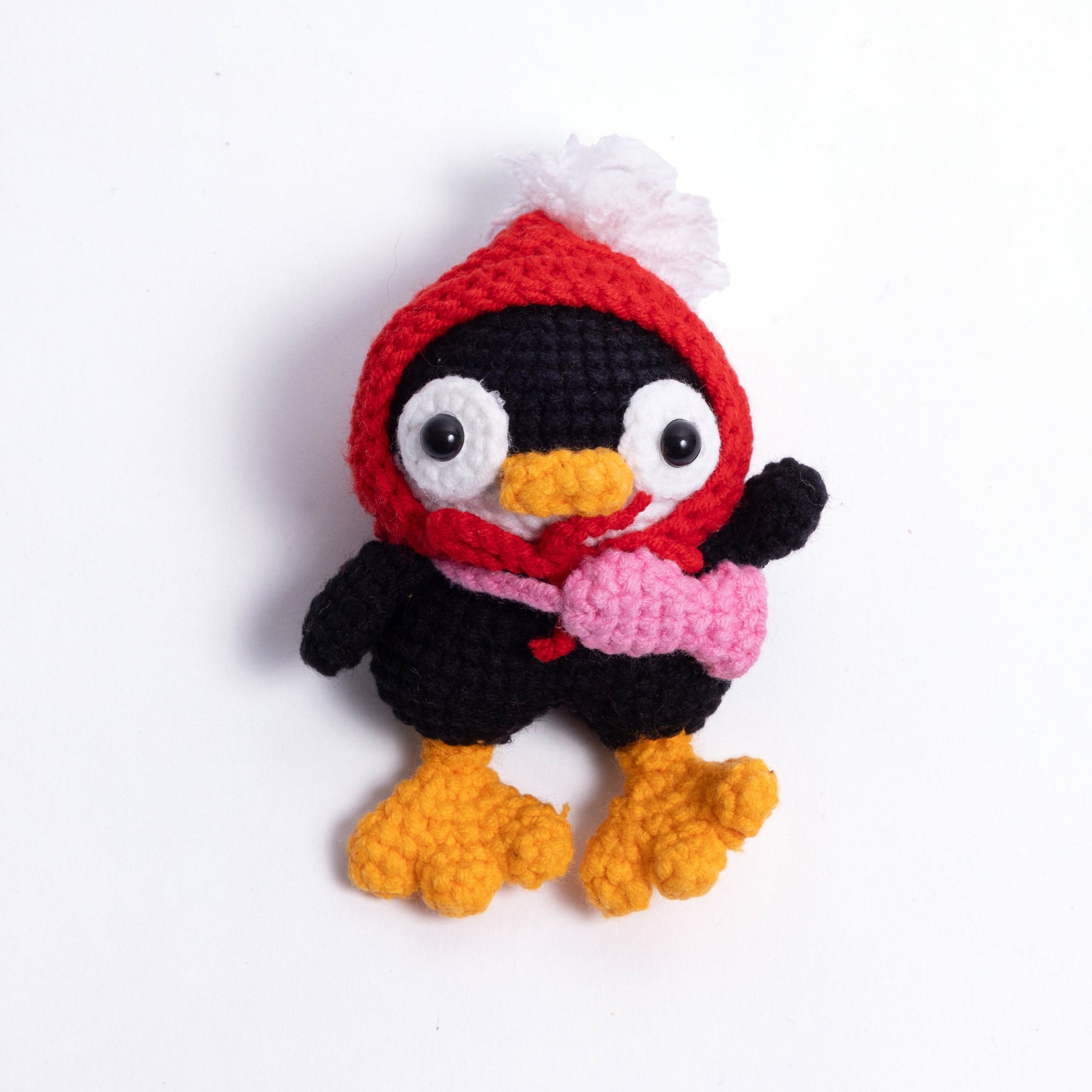 Cute Fashionable Crochet Penguin with Removable Hat and Bag
