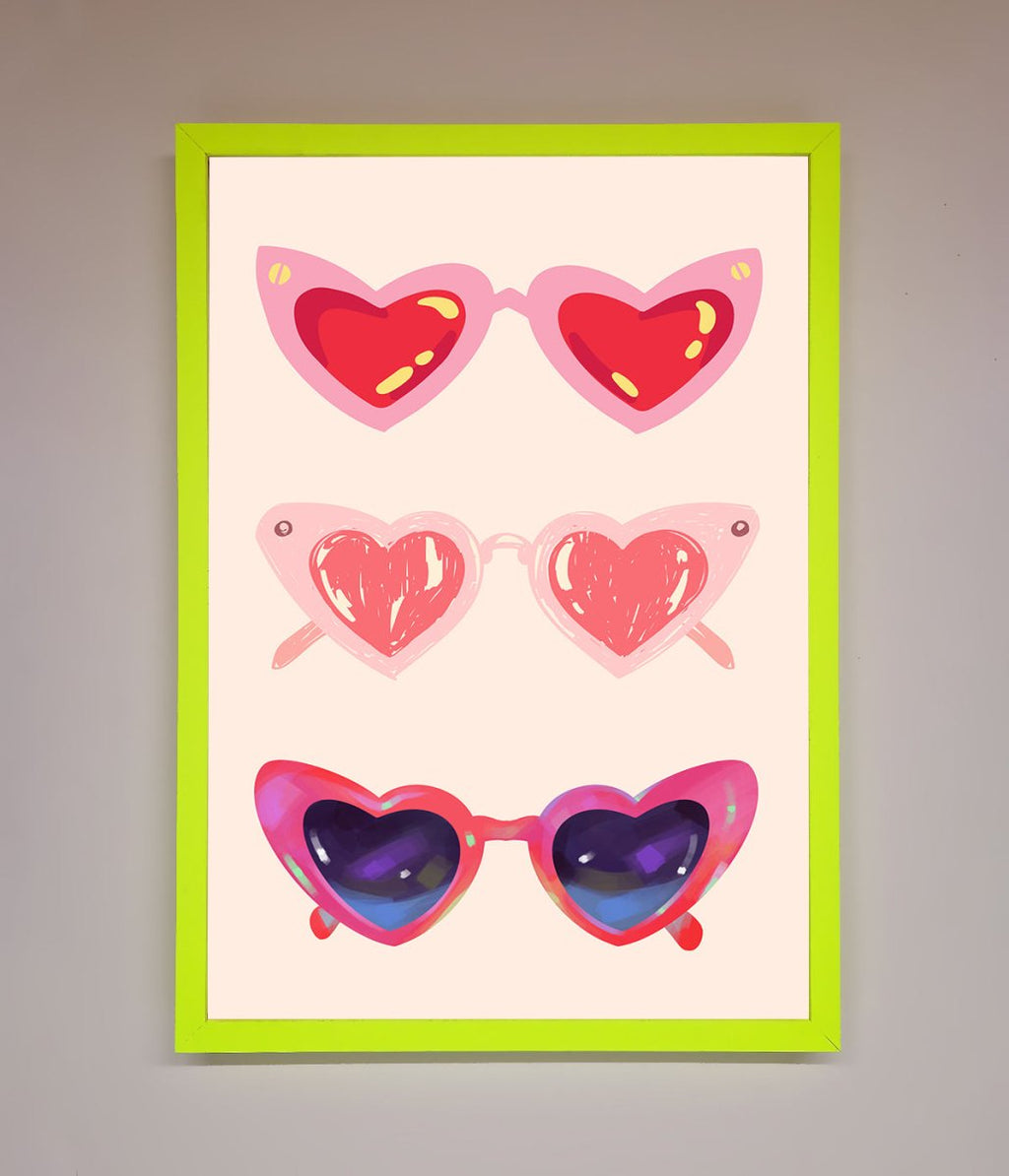 Heart Sunglasses Framed Poster