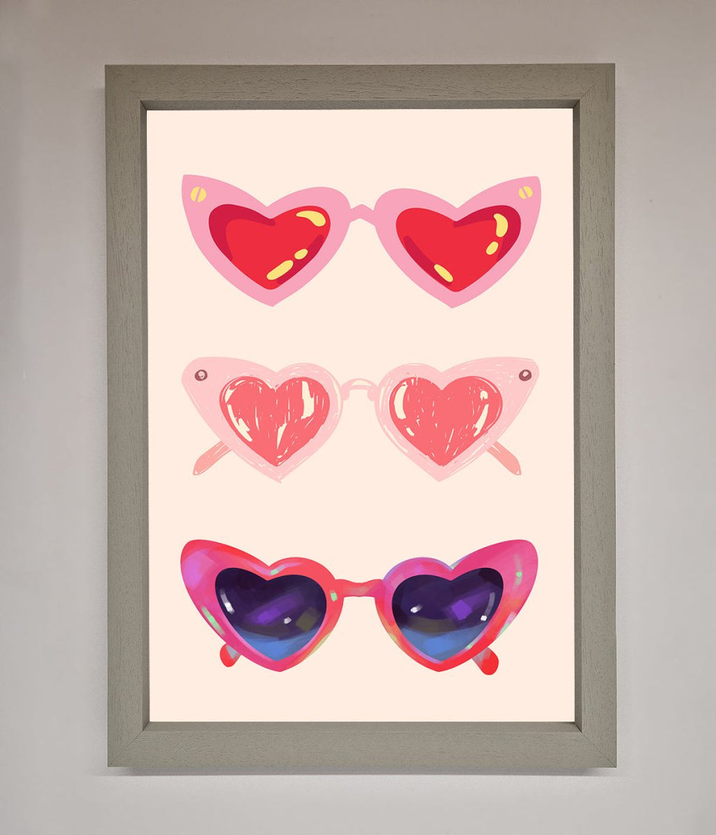 Heart Sunglasses Framed Poster