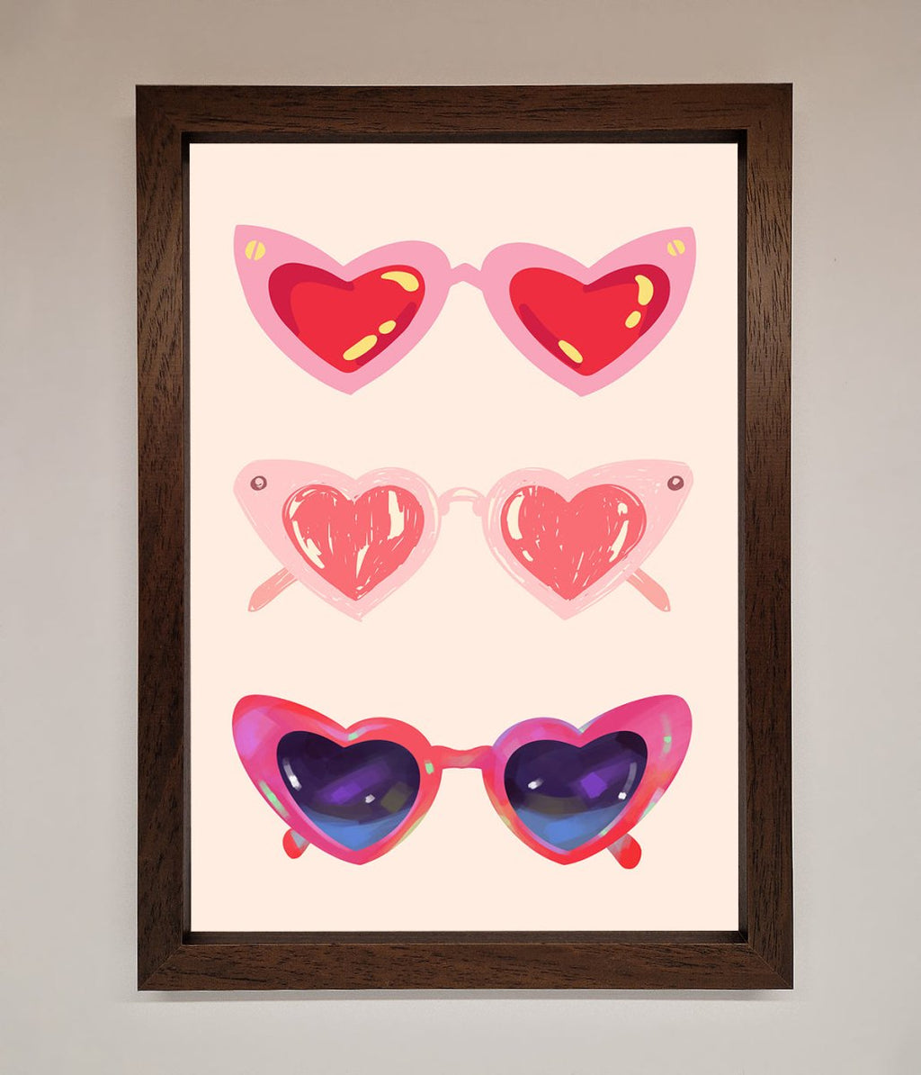 Heart Sunglasses Framed Poster