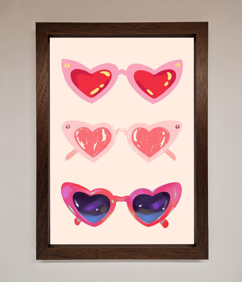 Heart Sunglasses Framed Poster